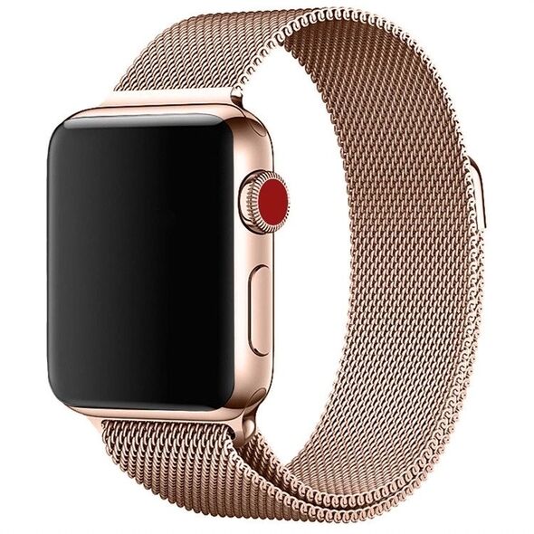 Λουράκι από πλεγμένο ατσάλι Wave, Apple Watch 42 / 44 / 45 / 46 / 49 mm, rose gold
