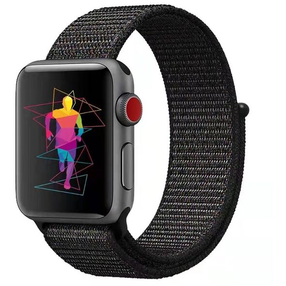 Λουράκι νάιλον Wave, Apple Watch 38 / 40 / 41 / 42 mm, μαύρο