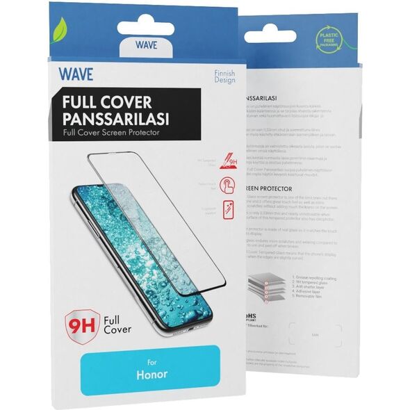 Wave Full Cover Tempered Glass, Honor X6a / X6b, Μαύρο Πλαίσιο
