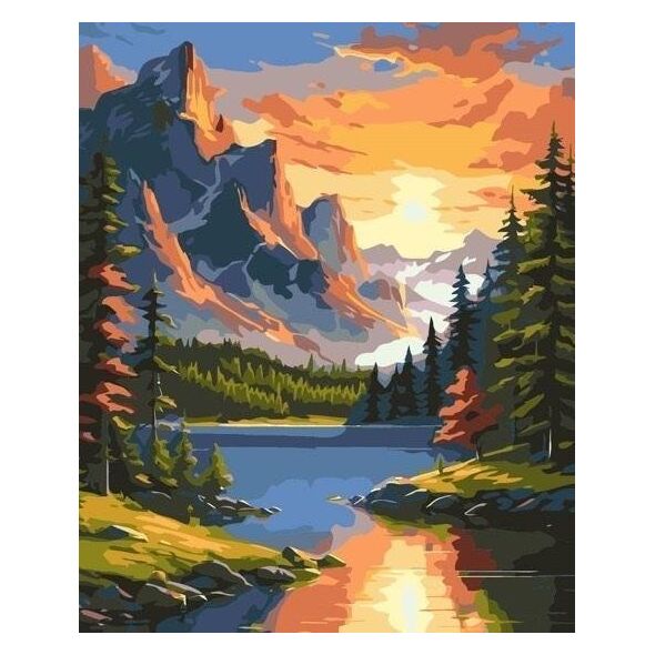 Malowanie po numerach - Świt w górach 40x50cm