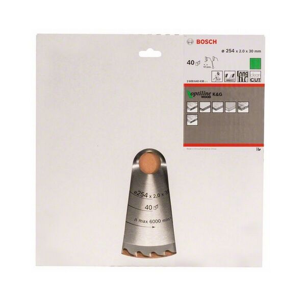 Bosch Tarcza pilarska Optiline Wood 254 x 30mm 40z (2608640438)