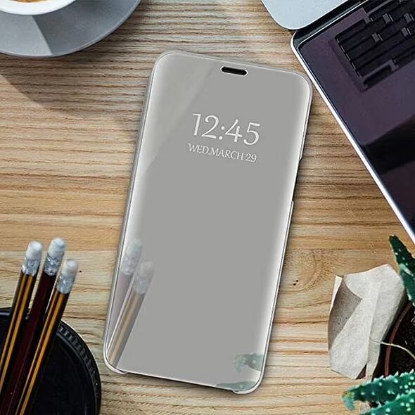 Θήκη Mocco Clear View Cover για Samsung Galaxy S23 Ασημί