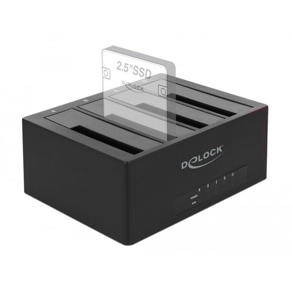 DeLOCK 63930, HDD, SSD, Serial ATA, 2.5,3.5", USB 3.2 Gen 1 (3.1 Gen 1) Type-B, Black, 5 Gbit/s