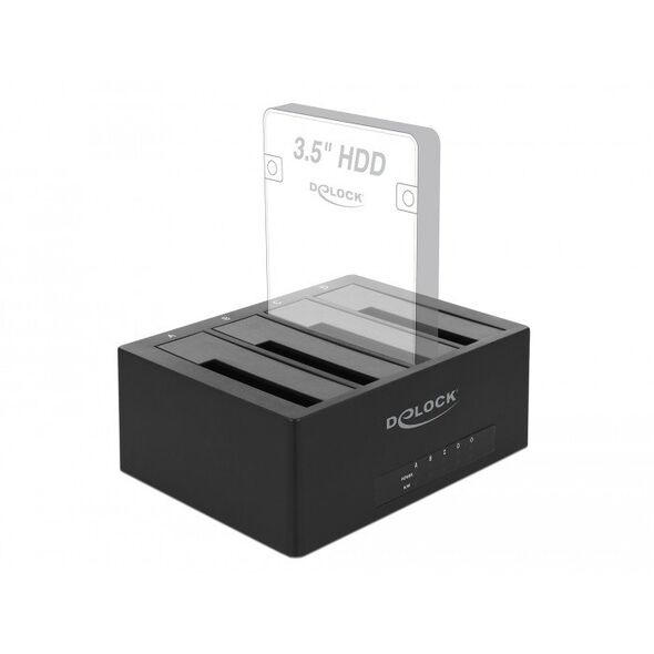 DeLOCK 63930, HDD, SSD, Serial ATA, 2.5,3.5", USB 3.2 Gen 1 (3.1 Gen 1) Type-B, Black, 5 Gbit/s