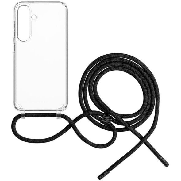Θήκη FIXED Pure Neck με μαύρο λουράκι για Samsung Galaxy S24