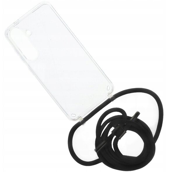 Θήκη FIXED Pure Neck με μαύρο λουράκι για Samsung Galaxy S24