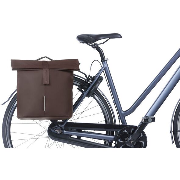 Διπλή τσάντα πόλης BASIL CITY DOUBLE PANNIER BAG MIK 28-32L, MIK System (έτοιμο για χρήση), roasted brown (NEW 2025)