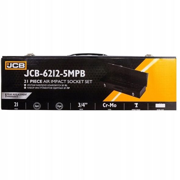 Σετ καρυδάκια JCB 21 τεμ. 3/4" 6-γωνιακό (17-50mm)