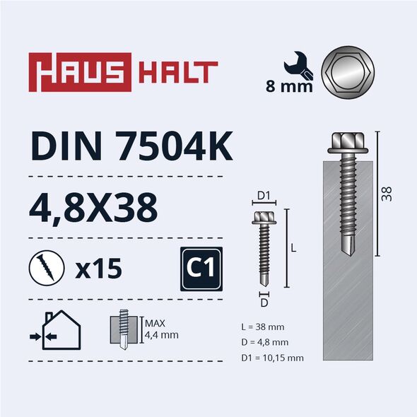 ΑΥΤΟΒΙΔΑ 4,8X38 DIN7504K ZN 15ΤΕΜ