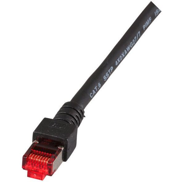 Καλώδιο EFB RJ45 Patch S/FTP Cat.6 LSZH 40m ΜΑΥΡΟ καθαρός χαλκός με εκτύπωση μήκους στη θήκη προστασίας από κάμψη με δίπλωμα ευρεσιτεχνίας