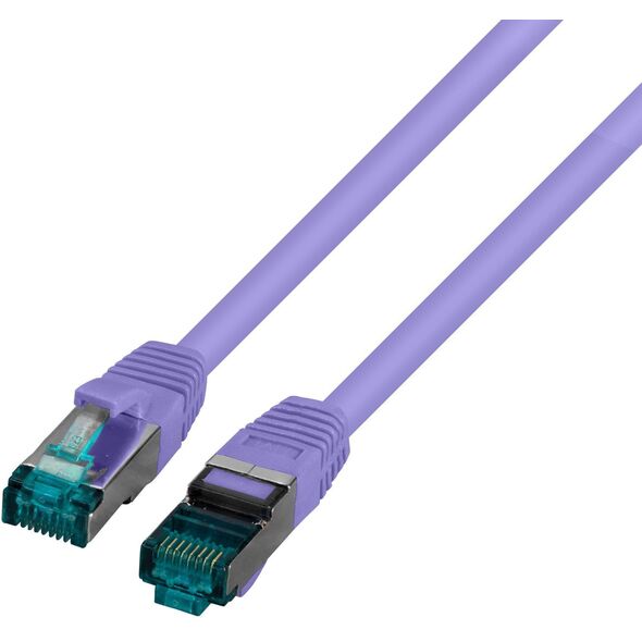 Καλώδιο Patch EFB RJ45 S/FTP Cat6A LSZH Μωβ Μήκος 0,25m 4x2xAWG27/7 σύμφωνα με TIA/EIA568B θωρακισμένο Πρότυπα μετάδοσης 10Gbit