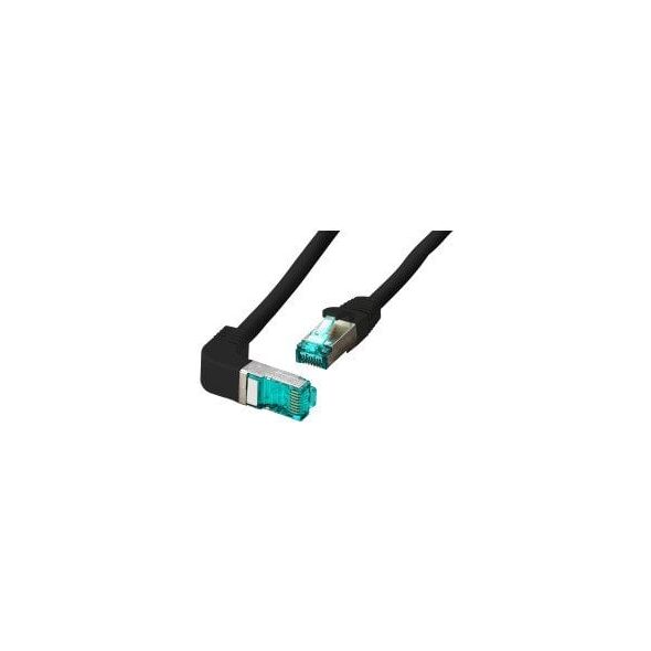 Καλώδιο Patch RJ45 EFB S/FTP Cat.6A LSZH με γωνία 90 μοιρών στη μία πλευρά 5m μαύρο