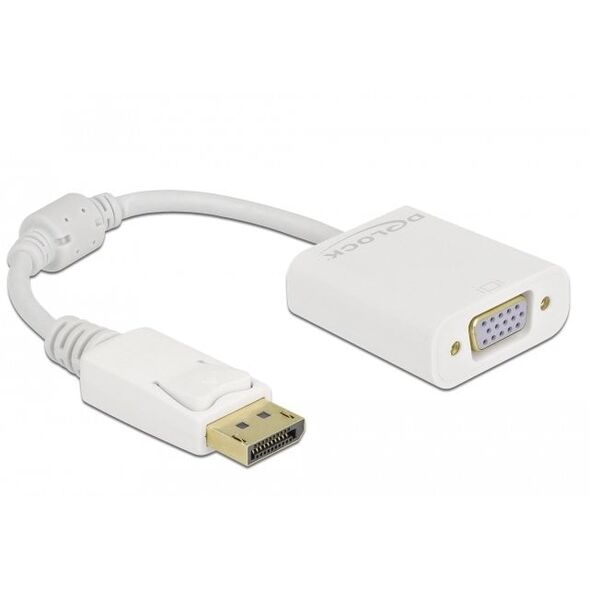 Προσαρμογέας DELOCK DisplayPort 1.2 αρσενικό σε θηλυκό VGA λευκό