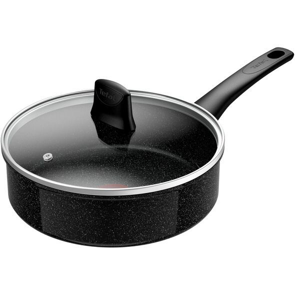 Τηγάνι Tefal Intens'Ceram με γυάλινο καπάκι 24 cm/3.2 L, μαύρο