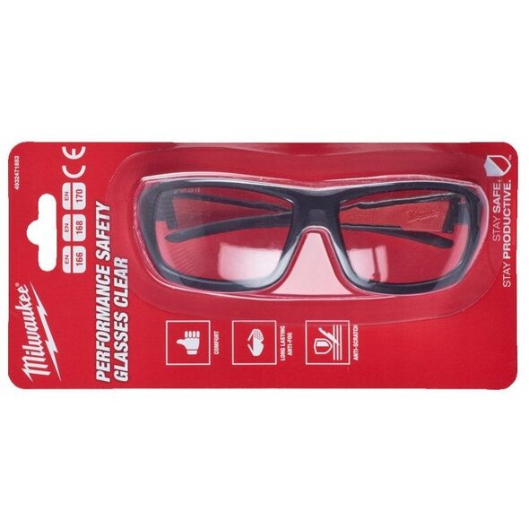 ΓΥΑΛΙΑ ΑΣΦΑΛΕΙΑΣ MILWAUKEE CLEAR PREMIUM /48 τεμ.