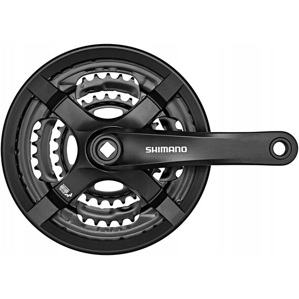 Shimano FC-TY501 crankset, 175 mm 48/38/28T, 6-8v, with chain guard