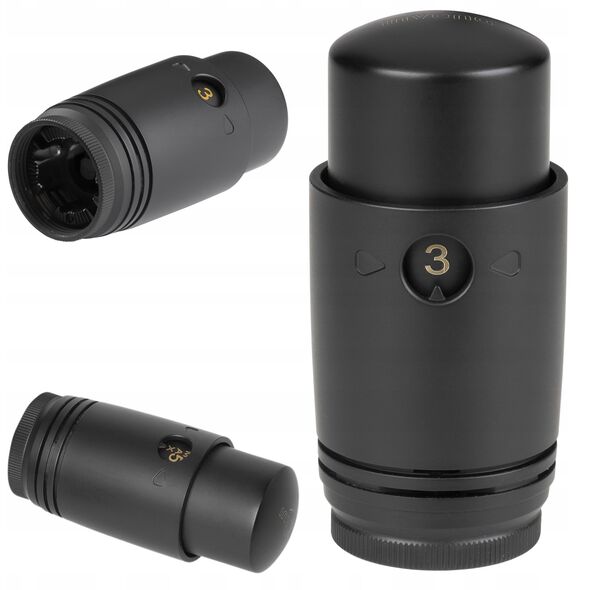 Θερμοστατική κεφαλή INVENA Prov CD-81-015-X, M30 x 1.5, μαύρο