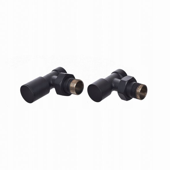 Σετ σύνδεσης καλοριφέρ INVENA CZ-31-K15-S, βαλβίδα παροχής+διακοπής, γωνιακή, λευκή.