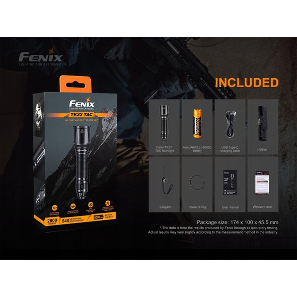 Fenix   TK22 -TAC flashlight, 2800 lm