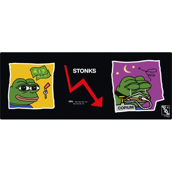 Supe Deskmat Stonks mouse mat, 92 x 36 cm