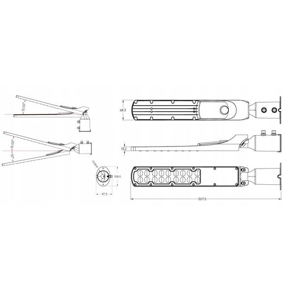 Φωτιστικό δρόμου LED 230V 50W 5 000lm, 140° x 70° 4000K, γκρι, FLAMINGO, IP65, IK08