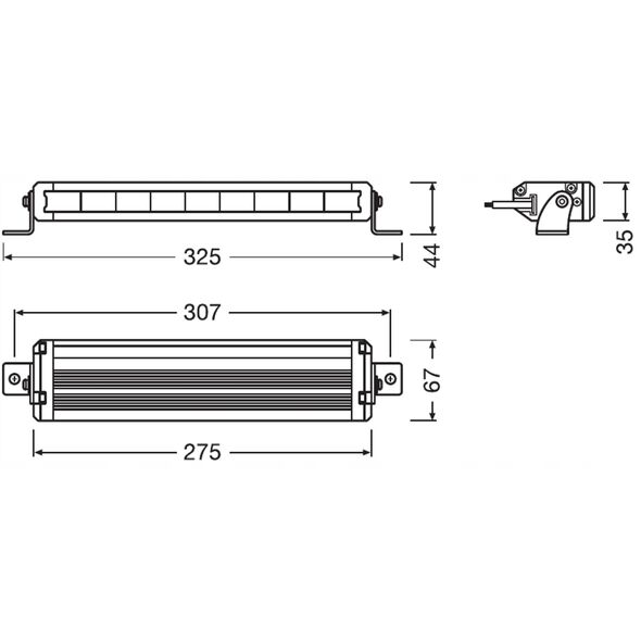 Λάμπα εργασίας OSRAM LEDriving LIGHTBAR VX250-SP, 12/24V, 1500lm, 6000K, έγκριση: E4, ECE R10, ECE R112 (πλευρική τοποθέτηση)