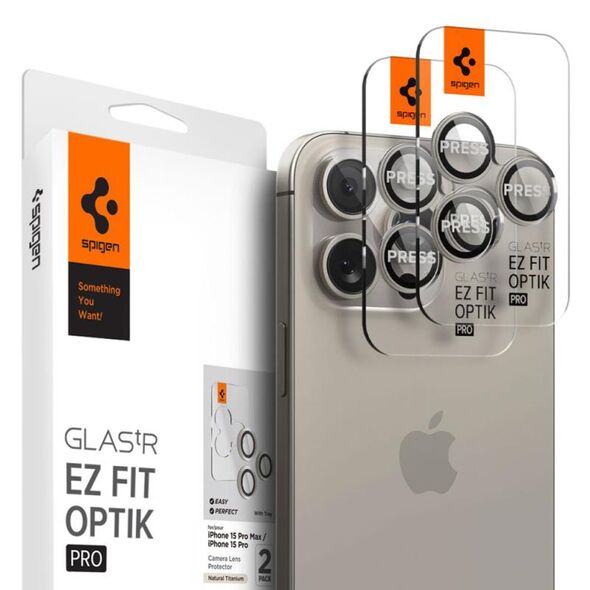 Προστατευτικό Κάλυμμα Κάμερας Spigen Optik.tR EZ-FIT για Τζαμάκι Κάμερας Apple iPhone14 Pro/ 14 Pro Max/ 15 Pro/ 15 Pro Max/ 16 Pro/ 16 Pro Max Natural Τιτάνιο (2 τεμ.) 8809971220545 8809971220545 έως και 12 άτοκες δόσεις