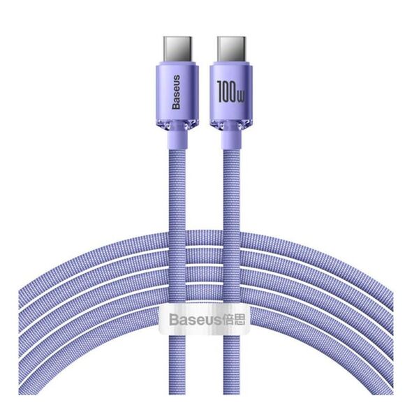 Καλώδιο Σύνδεσης USB 2.0 Baseus Crystal Shine USB C σε USB C PD 100W 5A 1.2m Μωβ 6932172602888 6932172602888 έως και 12 άτοκες δόσεις