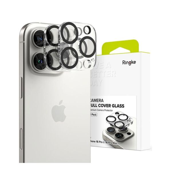 Tempered Glass Full Face Ringke για Τζαμάκι Κάμερας Apple iPhone 16 Pro/ 16 Pro Max Διάφανο (2 τεμ) 8809961789731 8809961789731 έως και 12 άτοκες δόσεις