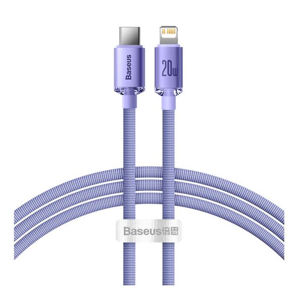Καλώδιο Σύνδεσης USB 2.0 Baseus Crystal Shine USB C σε Lightning PD 20W 2m Μωβ 6932172602796 6932172602796 έως και 12 άτοκες δόσεις