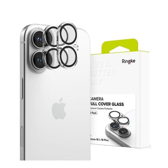 Tempered Glass Full Face Ringke για Τζαμάκι Κάμερας Apple iPhone 16/ 16 Plus Διάφανο (2 τεμ) 8800274960367 8800274960367 έως και 12 άτοκες δόσεις