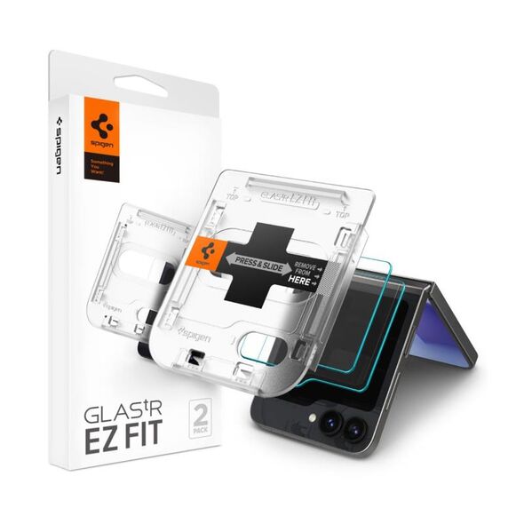 Tempered Glass Full Face Spigen Glas.tR EZ-FIT Samsung Galaxy Z Flip 6 5G Διάφανο (2 τεμ.) 8809971229098 8809971229098 έως και 12 άτοκες δόσεις