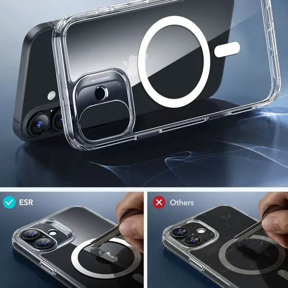 Zestaw ESR Classic Hybrid Halolock MagSafe & Tempered Glass Apple iPhone 16 Plus Clear