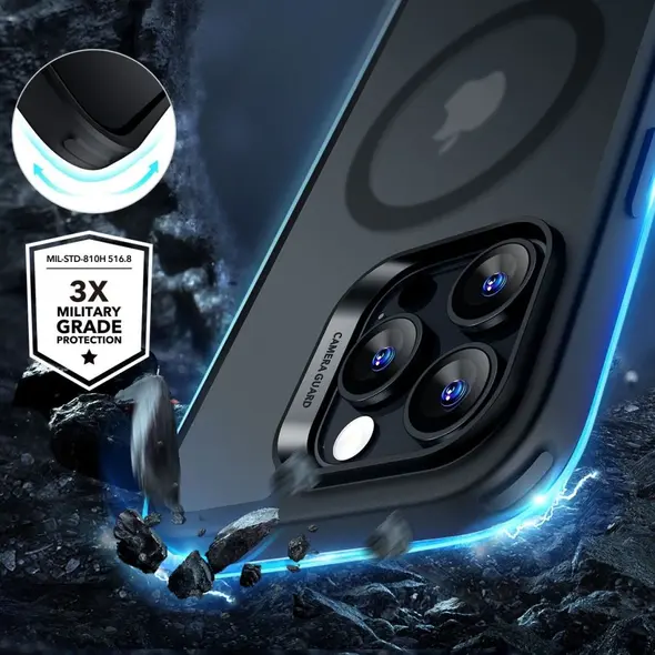 Zestaw ESR Classic Hybrid Halolock MagSafe & Tempered Glass Apple iPhone 16 Pro Max Frosted Black