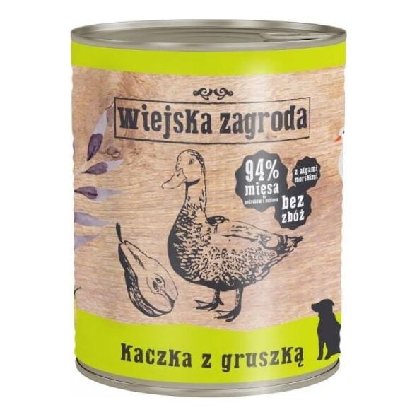Wiejska Zagroda  Karma mokra dla psa Kaczka z gruszką (dorosły) II 800g