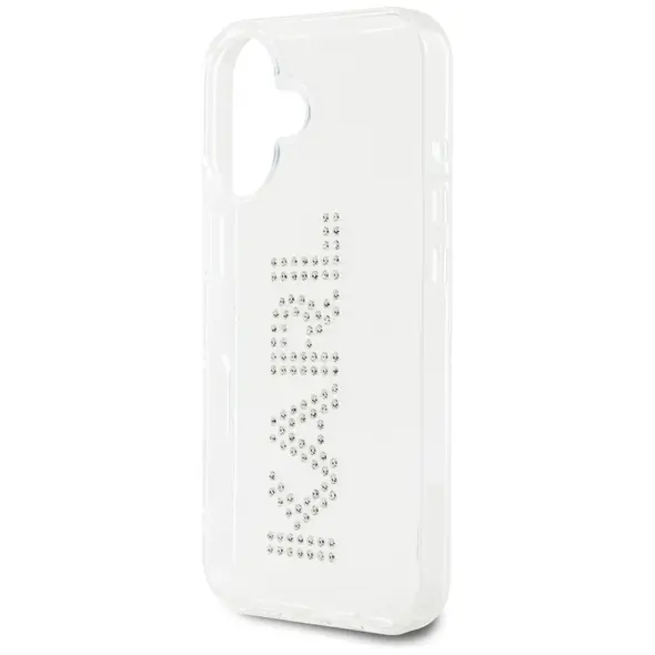 Etui Karl Lagerfeld IML Rhinestones Logo do Apple iPhone 16 przezroczysty