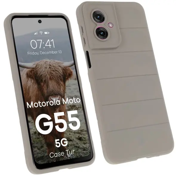 Pancerne etui Bizon Case Tur do Motorola Moto G55 5G jasnoszare