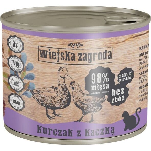 Wiejska Zagroda Kurczak z kaczką mokra karma dla kota 200g