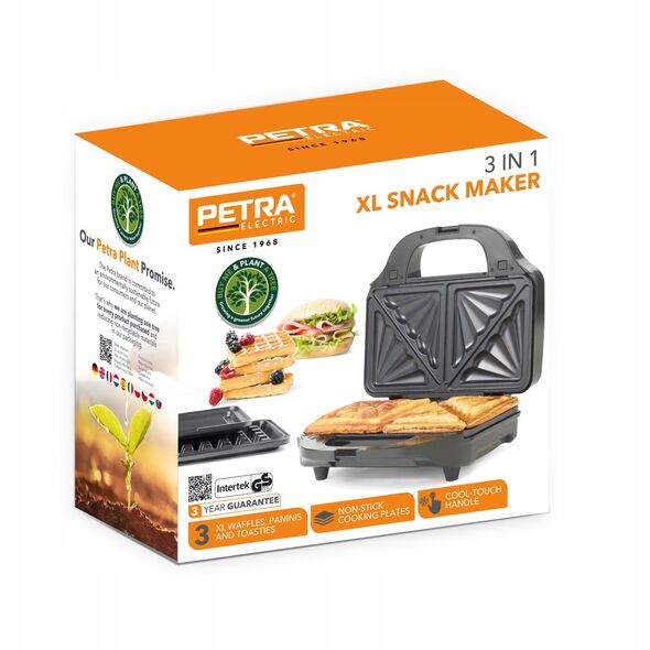 Συσκευή για βάφλες και σάντουιτς PETRA 900 W, ρύθμιση θερμοκρασίας