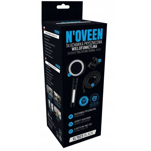Πολυλειτουργικό ακουστικό ντους NOVEEN XL7023 black
