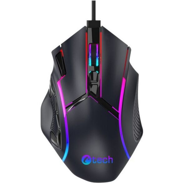 C-TECH Gaming Mouse Akali, 12800 DPI, RGB φωτισμός, USB, Μαύρο