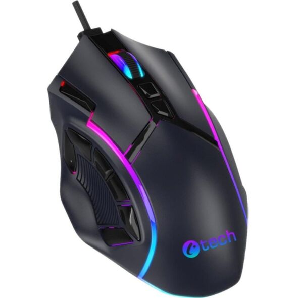 C-TECH Gaming Mouse Akali, 12800 DPI, RGB φωτισμός, USB, Μαύρο