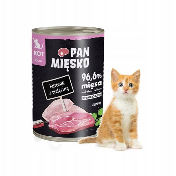 Karma mokra dla kota Kurczak z cielęciną (kociak) 400g