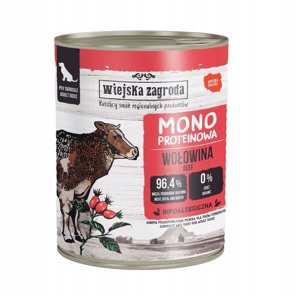 Karma mokra dla psa Monobiałkowa Wołowina (dorosły) 800g