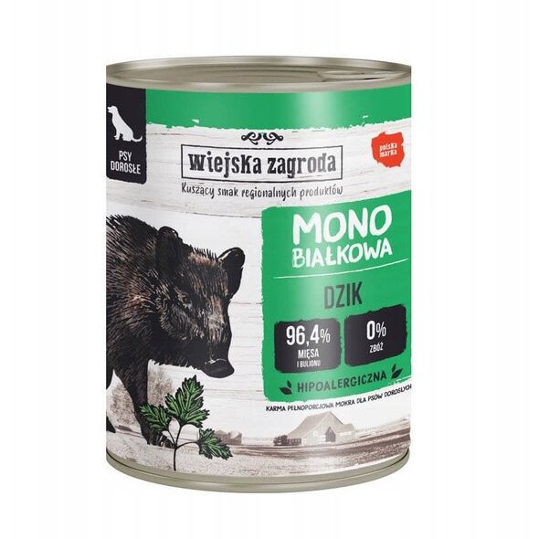 Karma mokra dla psa Monobiałkowa Dzik (dorosły) 800g