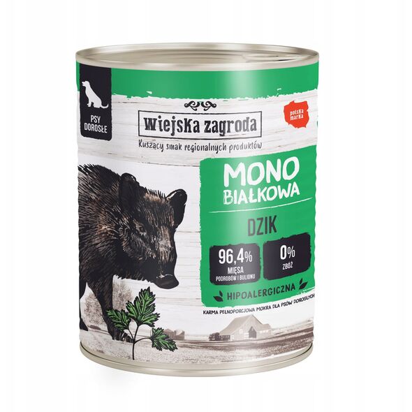 Karma mokra dla psa Monobiałkowa Dzik (dorosły) 400g