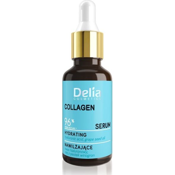 Delia Kolagen - 96% z natury - Serum nawilżające do twarzy, szyi i dekoltu 30ml