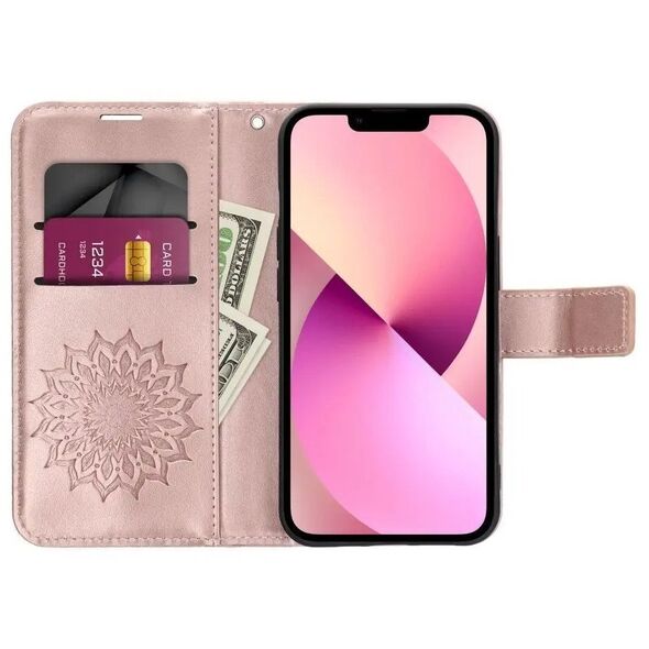 Θήκη ForCell Kabura Forcell MEZZO Book για IPHONE 13 PRO mandala ροζ χρυσό