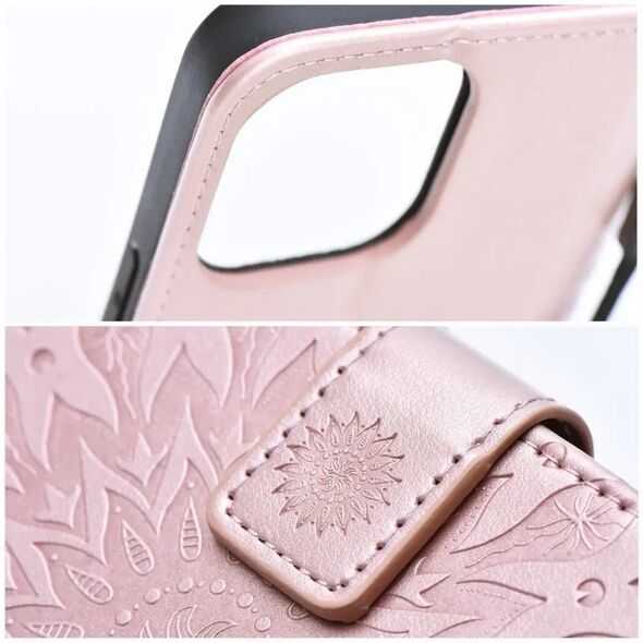 Θήκη ForCell Kabura Forcell MEZZO Book για IPHONE 13 PRO mandala ροζ χρυσό