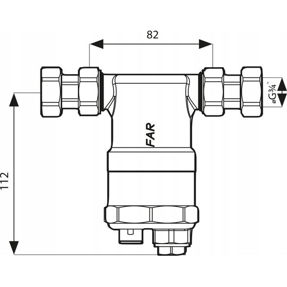 Afriso Separator zanieczyszczeń kompaktowy FAR402 prosty biały GW G3/4 (S)A
